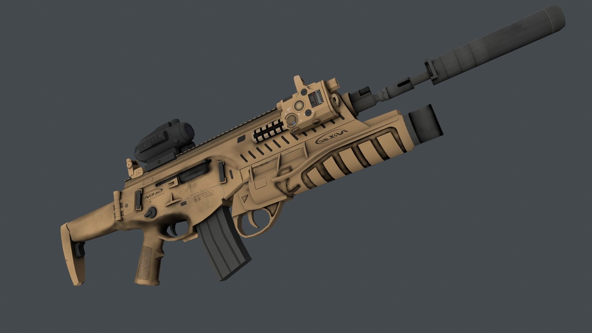 Beretta ARX 160A2 Pack Low-poly 3D model_7