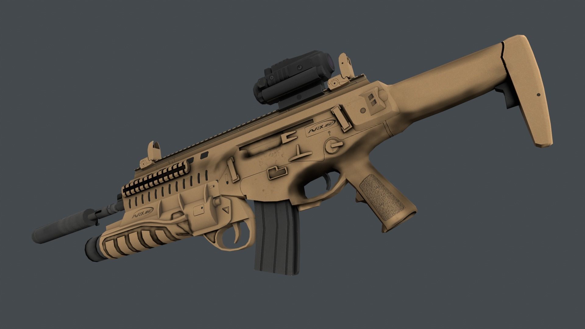 Beretta ARX 160A2 Pack Low-poly 3D model_6