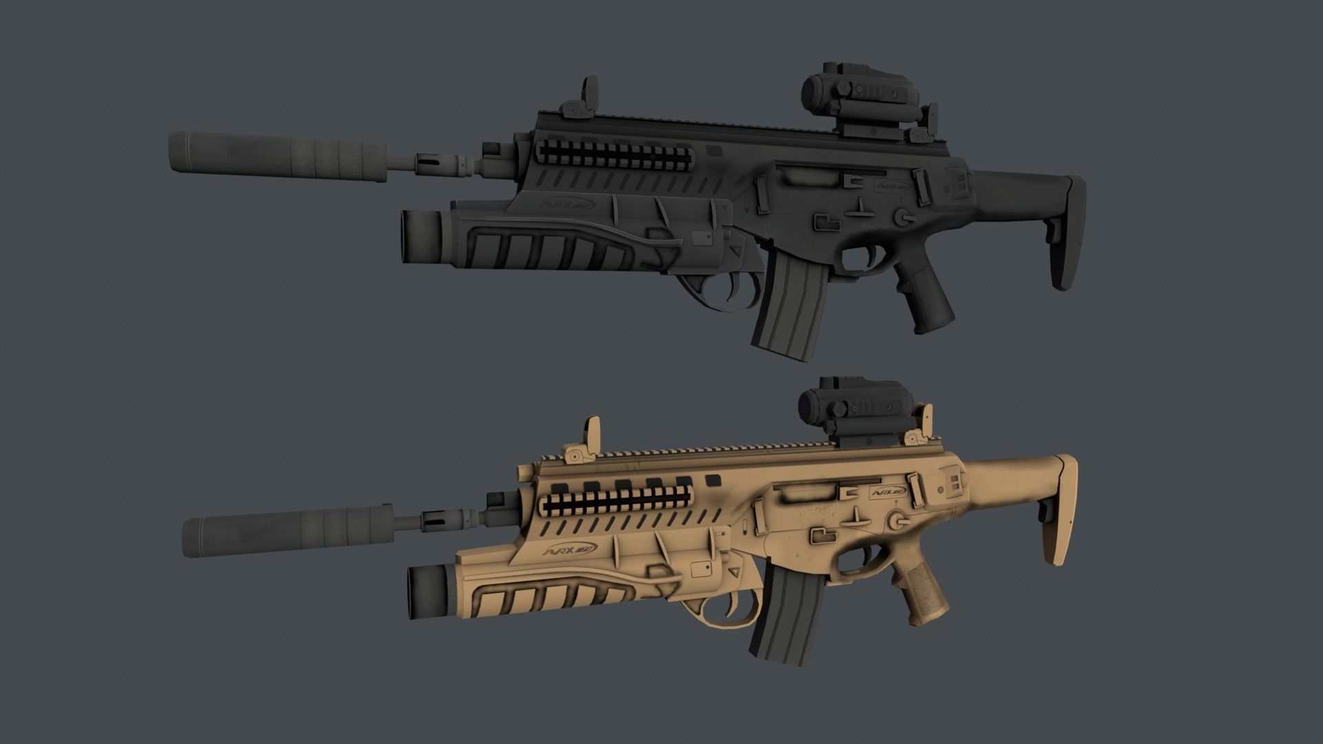 Beretta ARX 160A2 Pack Low-poly 3D model_1