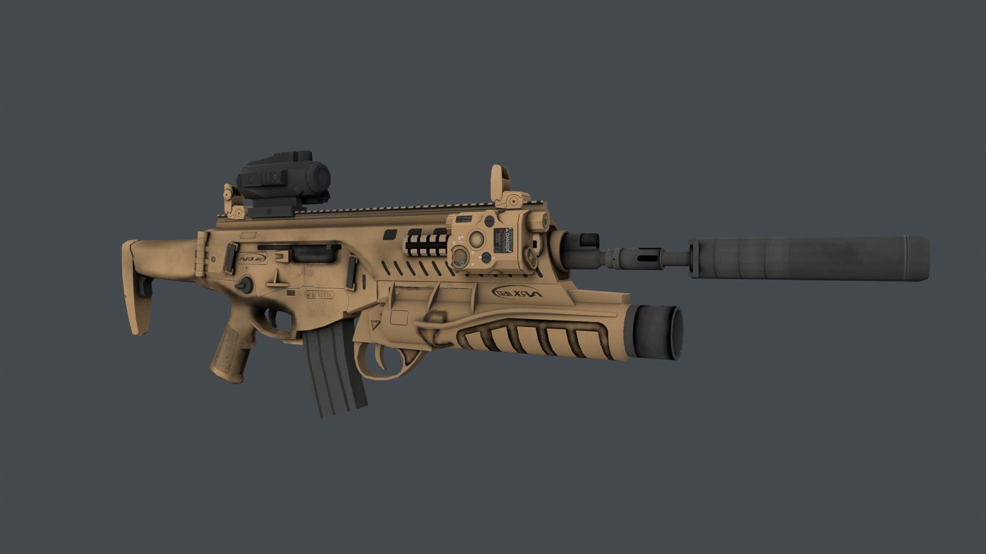 Beretta ARX 160A2 Pack Low-poly 3D model_5