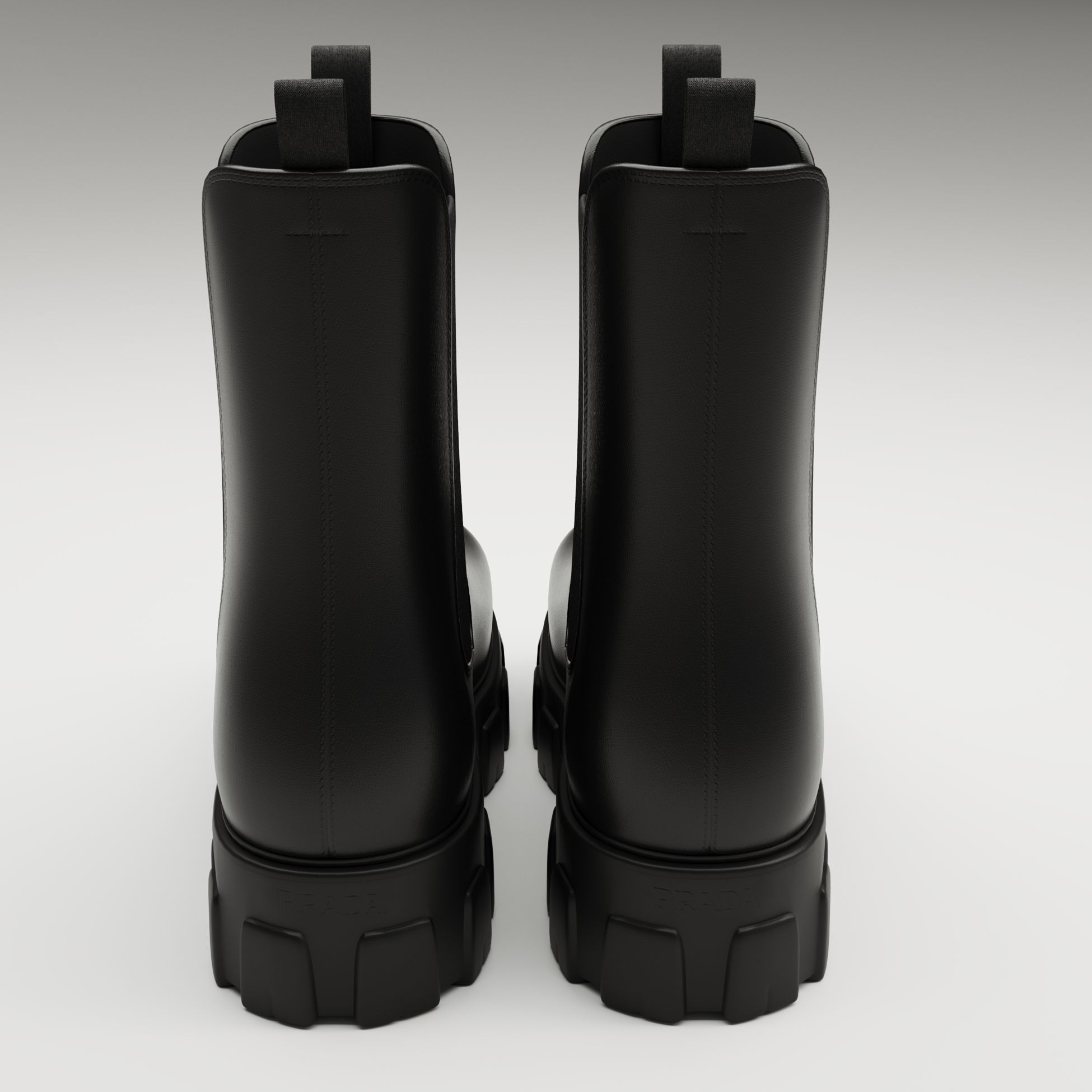 Prada monolith leather boots Low-poly 3D model_3