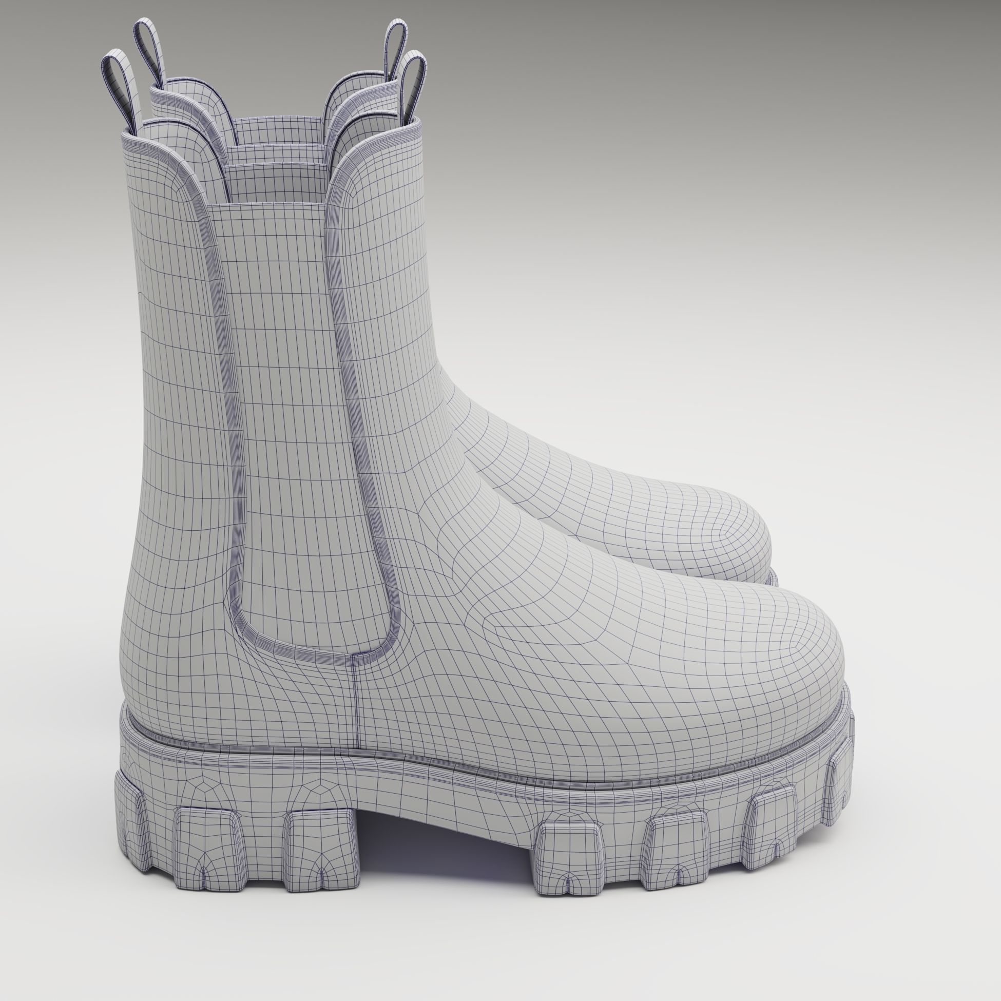 Prada monolith leather boots Low-poly 3D model_11