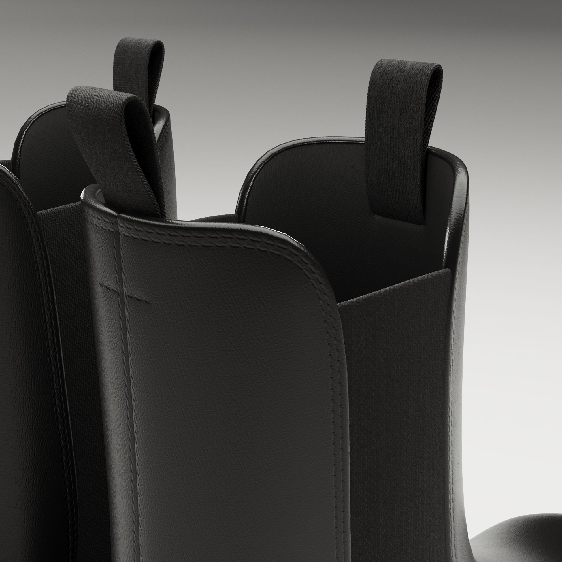 Prada monolith leather boots Low-poly 3D model_8