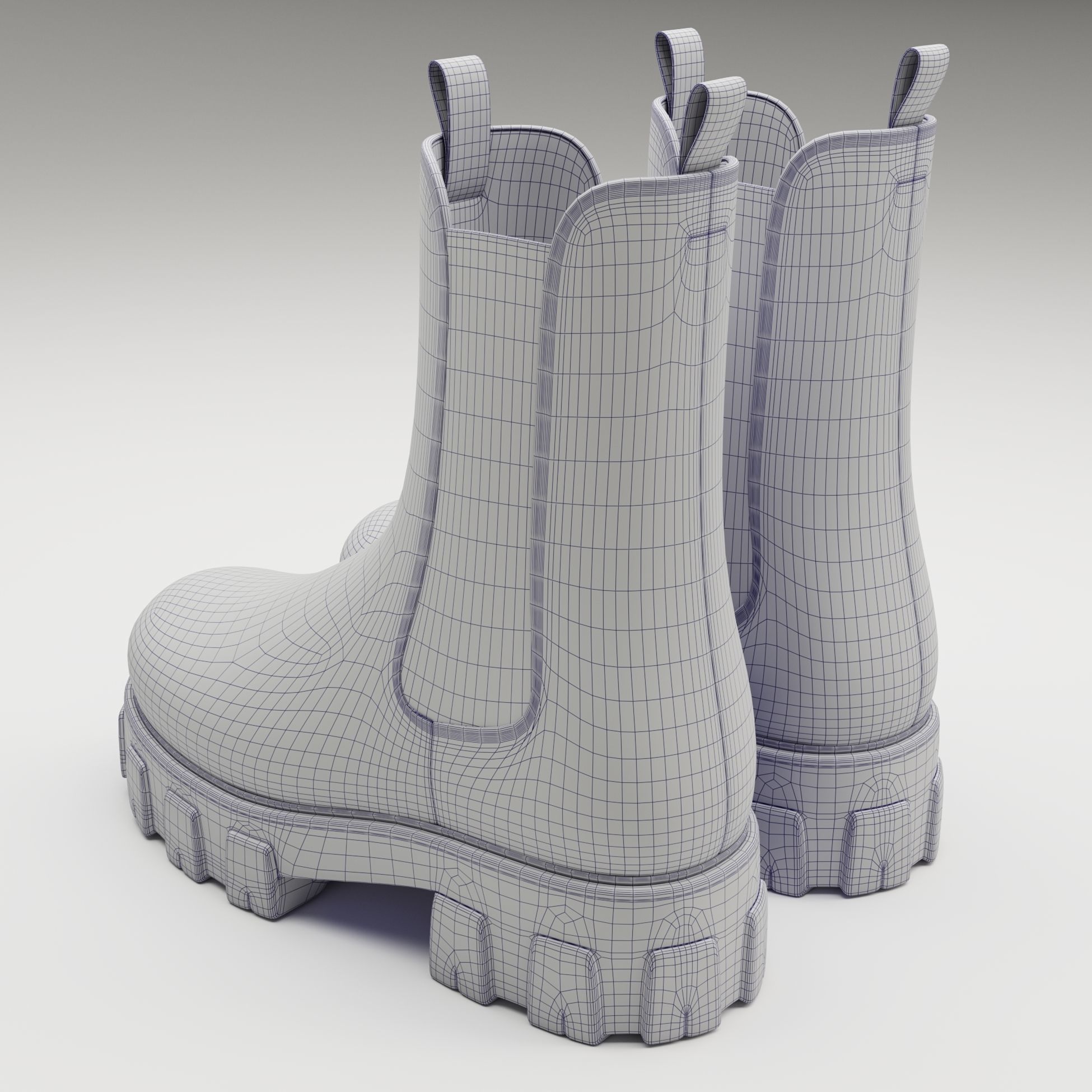 Prada monolith leather boots Low-poly 3D model_14