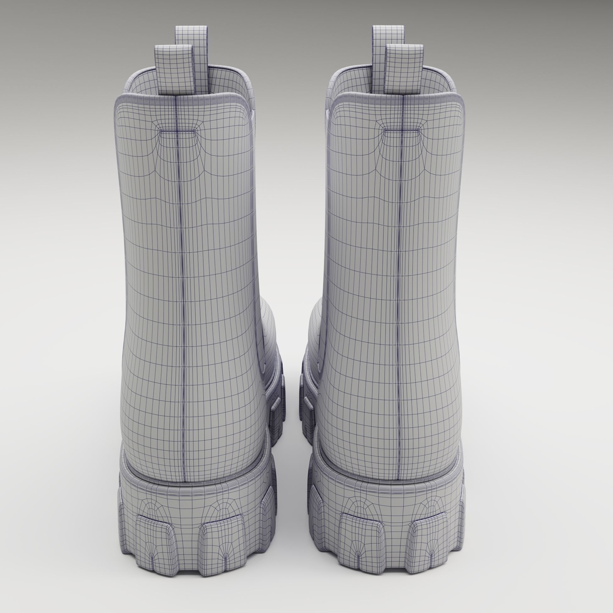 Prada monolith leather boots Low-poly 3D model_13