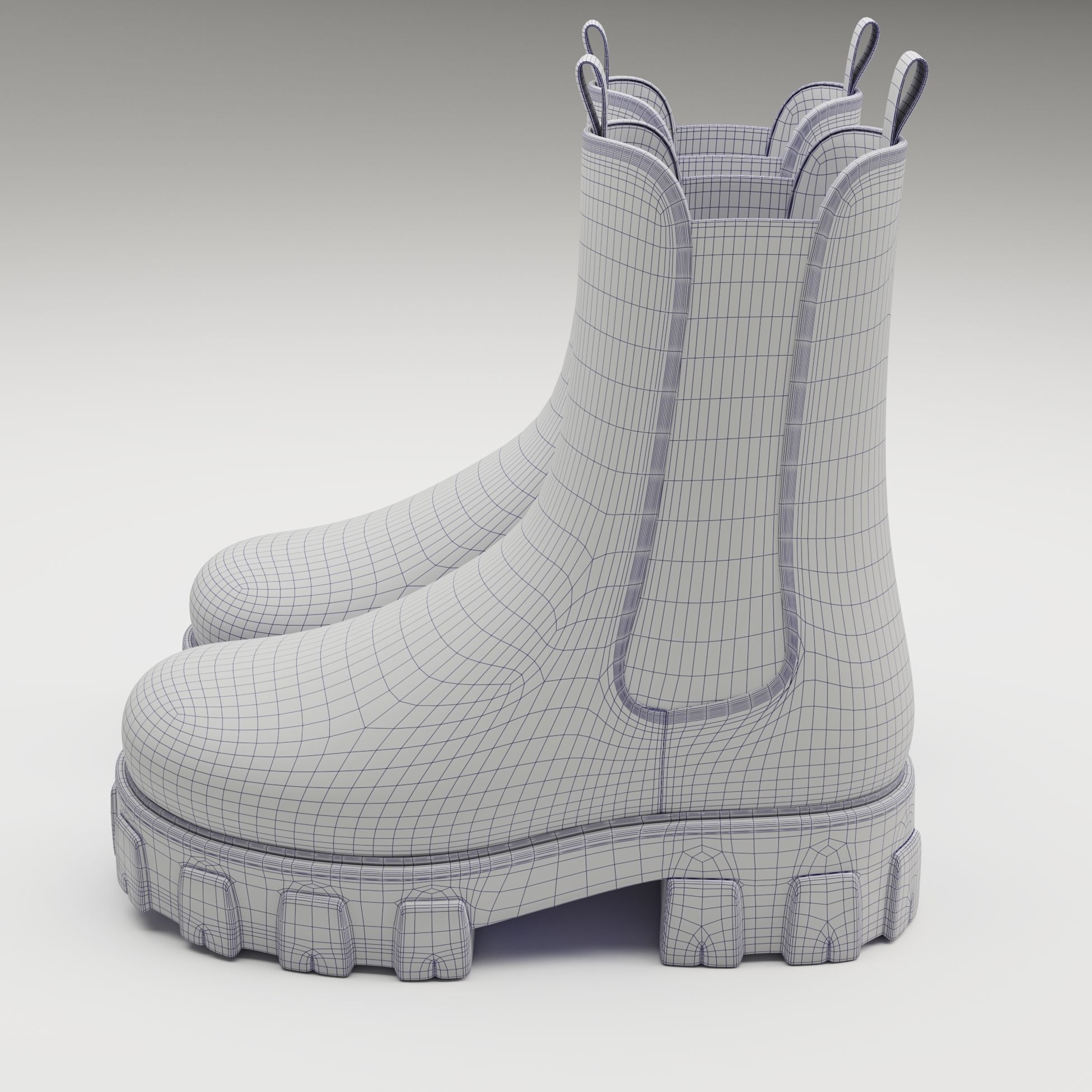 Prada monolith leather boots Low-poly 3D model_15