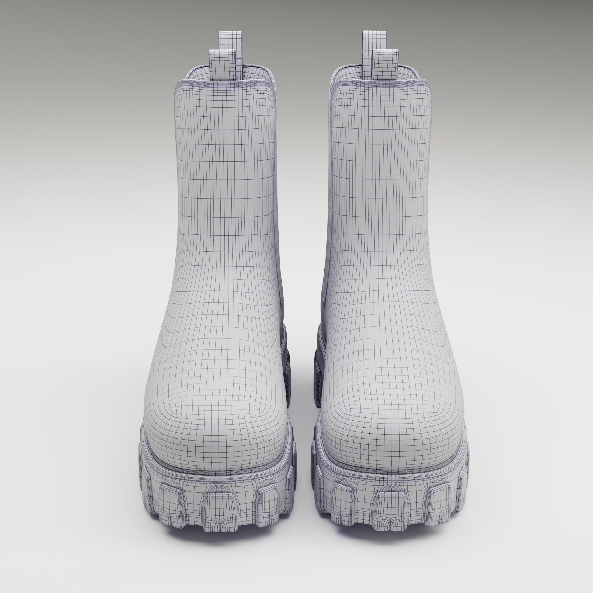 Prada monolith leather boots Low-poly 3D model_17