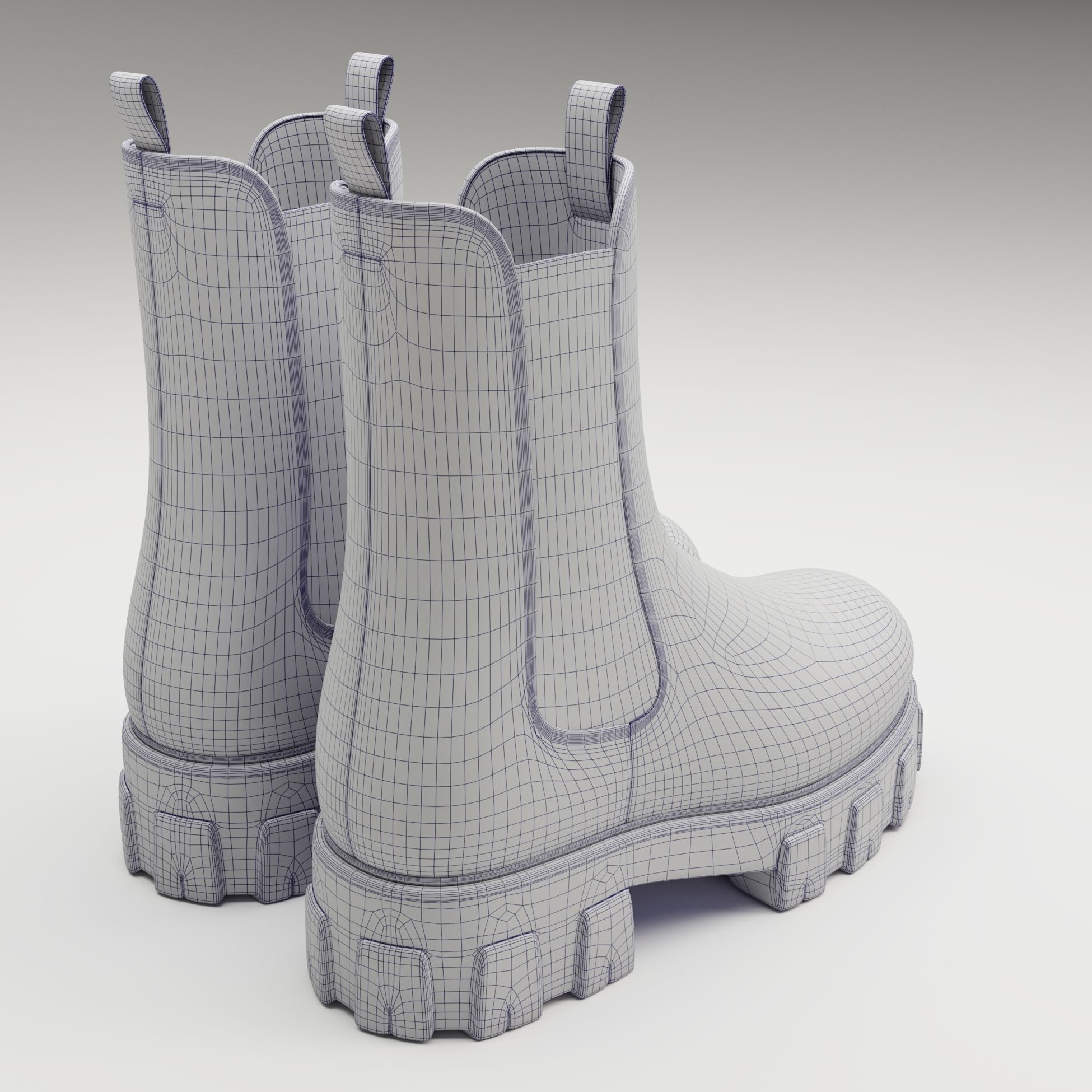 Prada monolith leather boots Low-poly 3D model_12