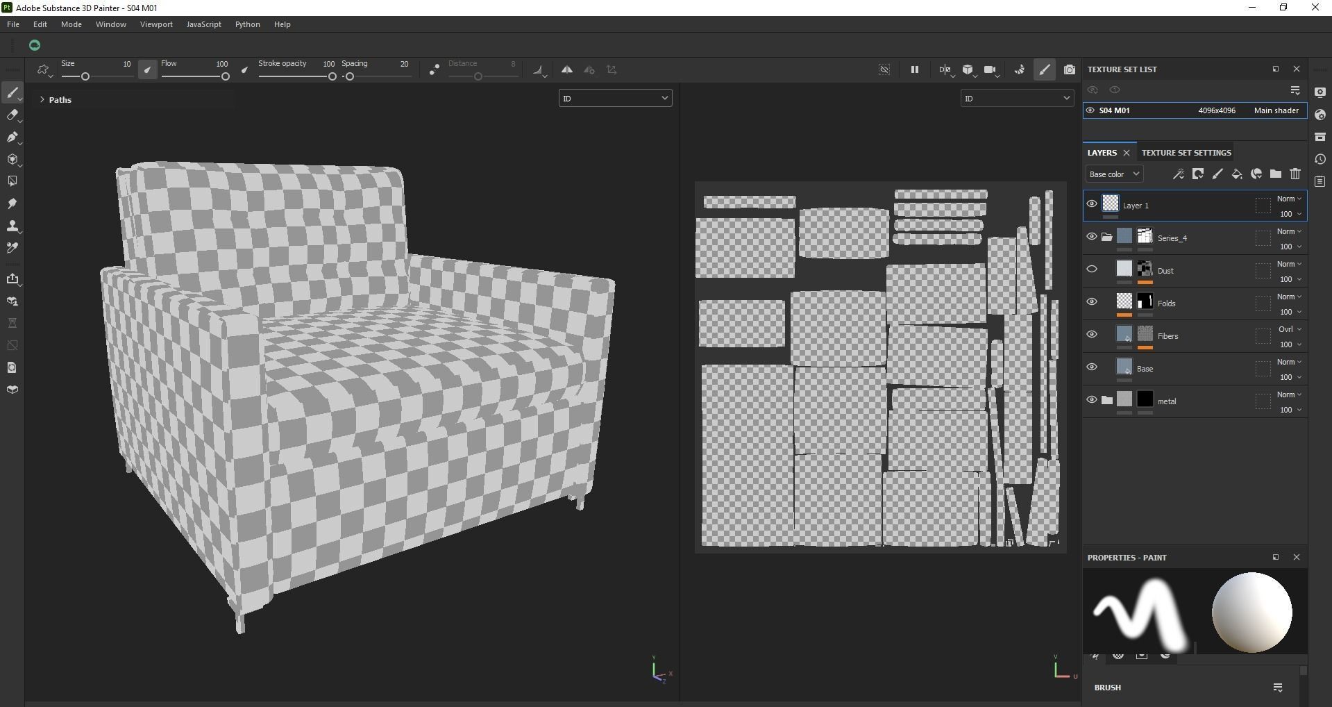 Simple classic modern modular sleeper sofa Low-poly 3D model_23