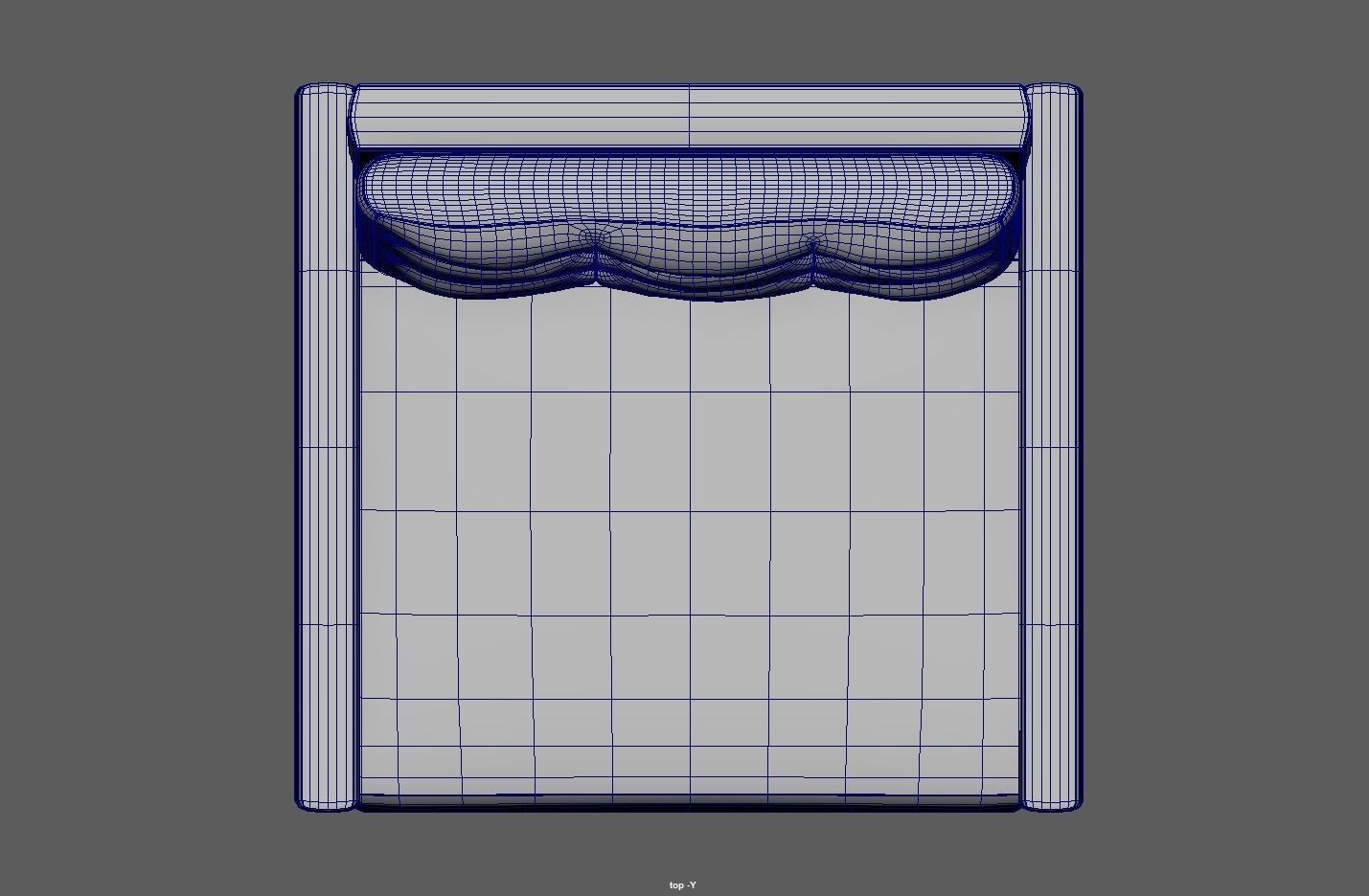 Simple classic modern modular sleeper sofa Low-poly 3D model_18