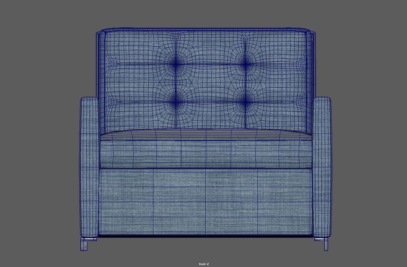 Simple classic modern modular sleeper sofa Low-poly 3D model_14