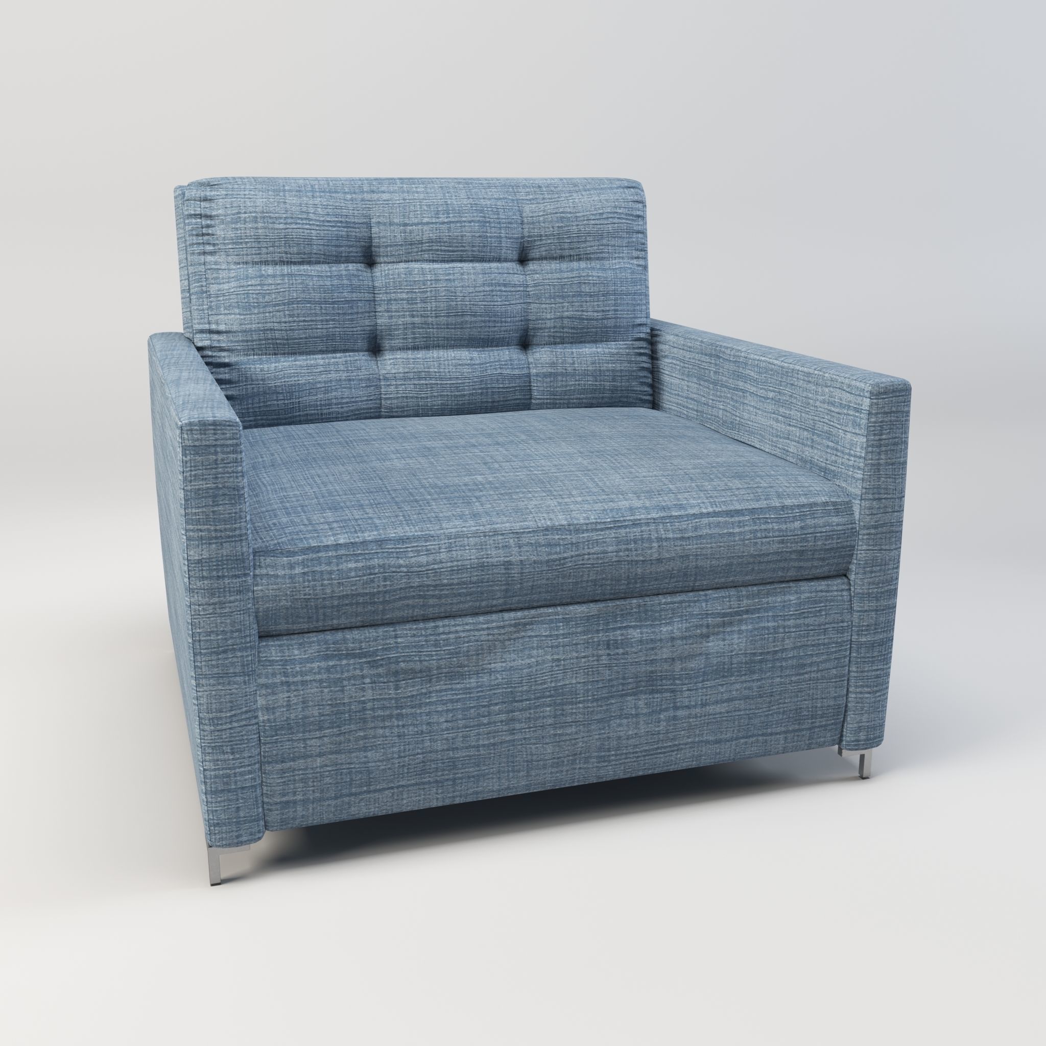 Simple classic modern modular sleeper sofa Low-poly 3D model_6