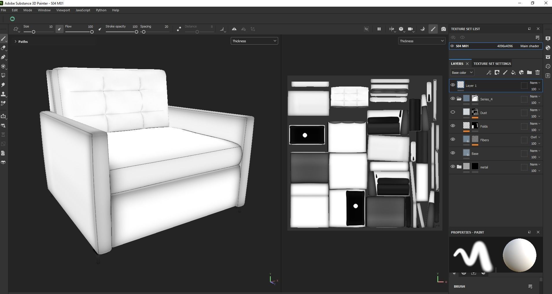 Simple classic modern modular sleeper sofa Low-poly 3D model_27