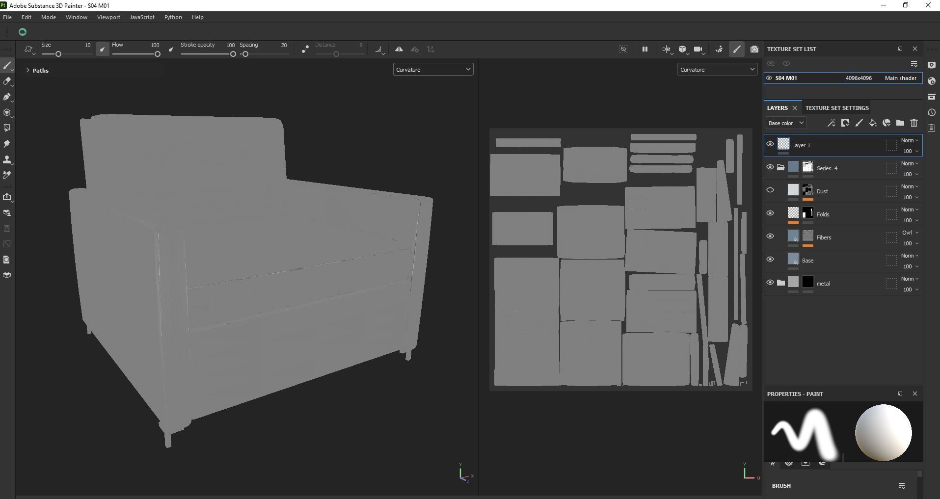 Simple classic modern modular sleeper sofa Low-poly 3D model_25