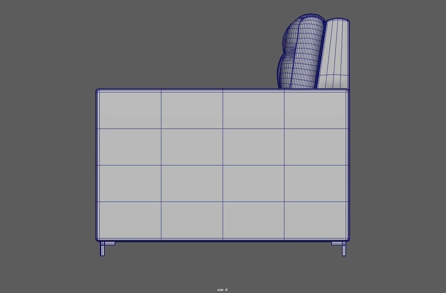 Simple classic modern modular sleeper sofa Low-poly 3D model_12
