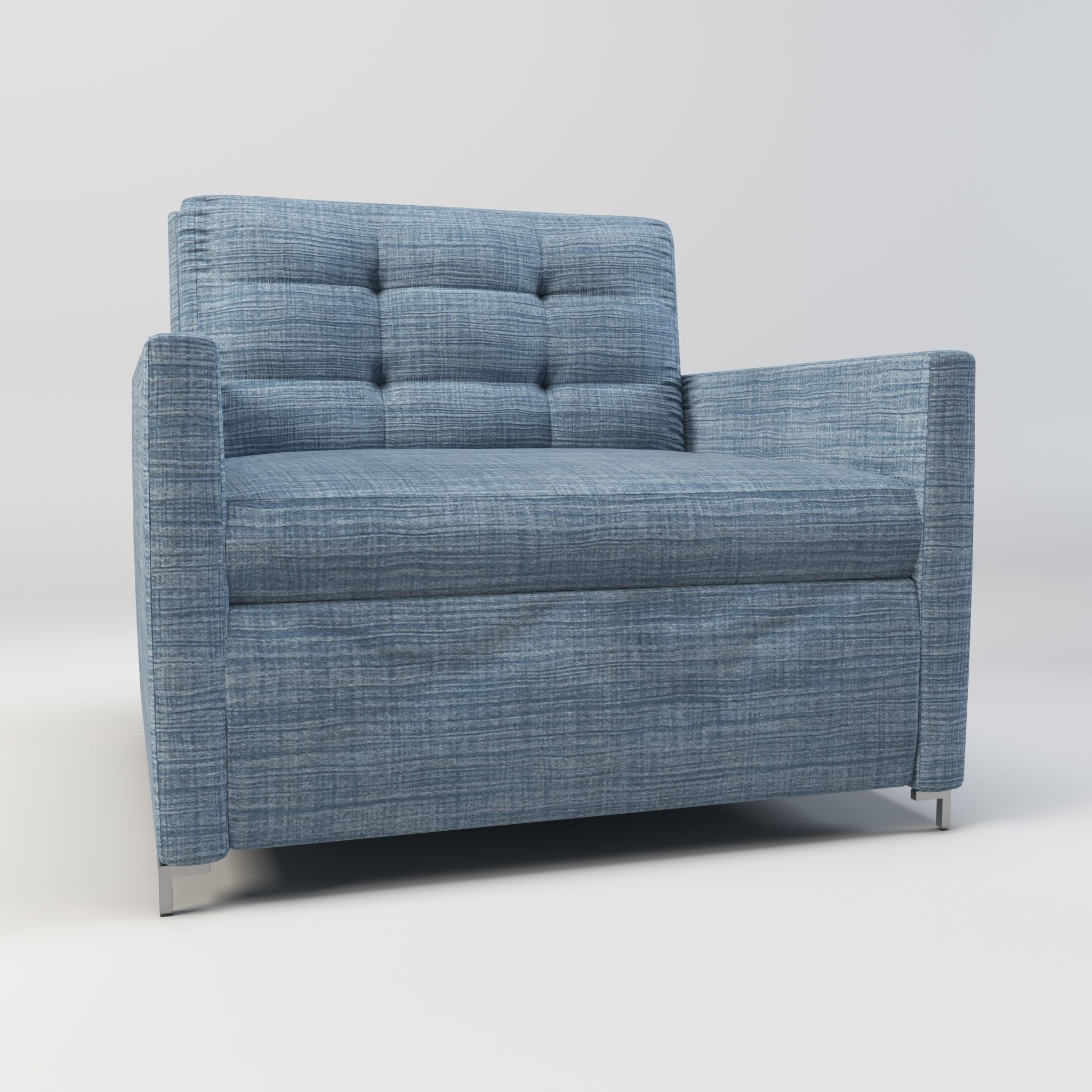 Simple classic modern modular sleeper sofa Low-poly 3D model_2