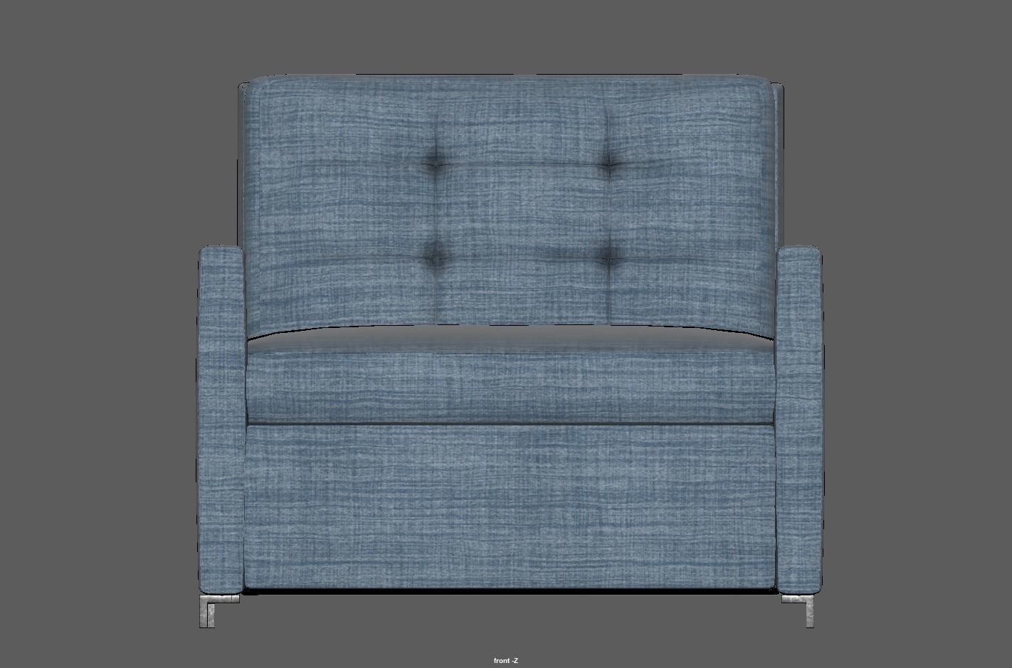 Simple classic modern modular sleeper sofa Low-poly 3D model_13