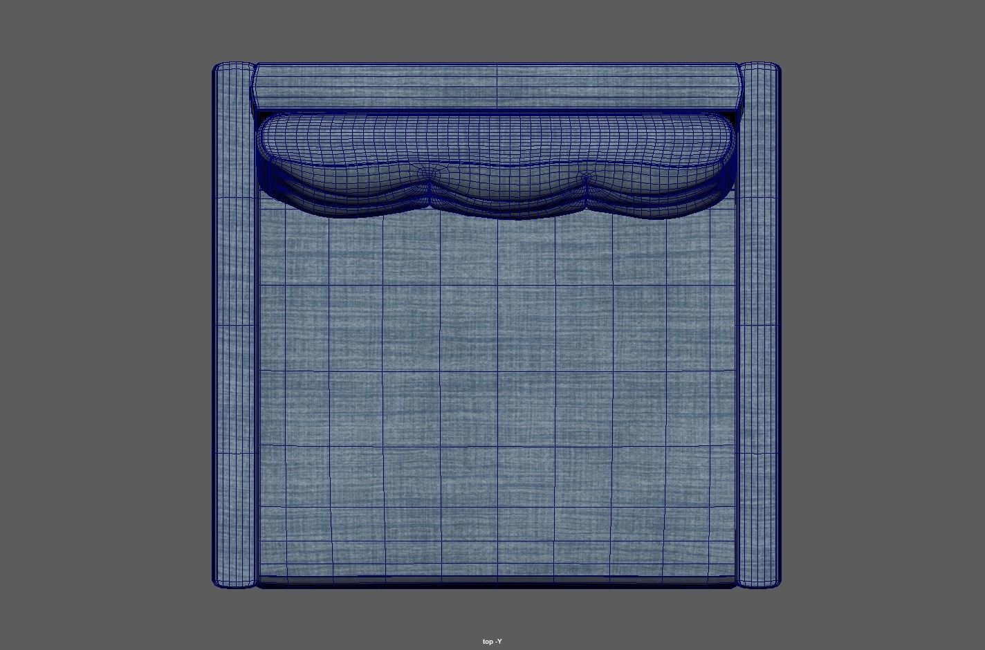 Simple classic modern modular sleeper sofa Low-poly 3D model_17