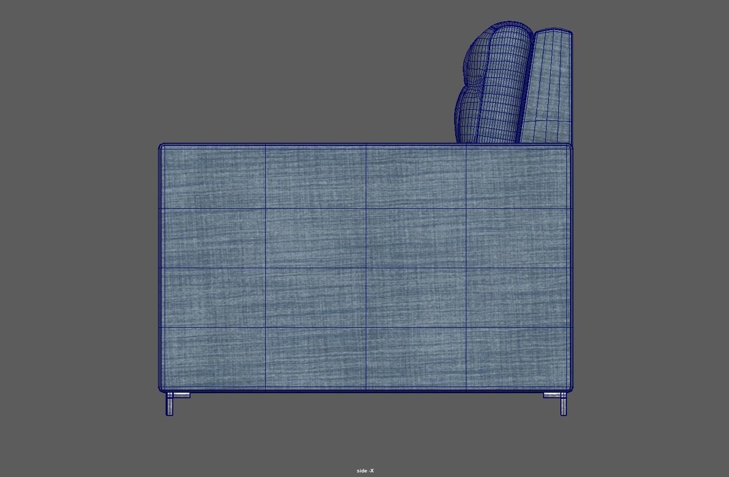 Simple classic modern modular sleeper sofa Low-poly 3D model_11