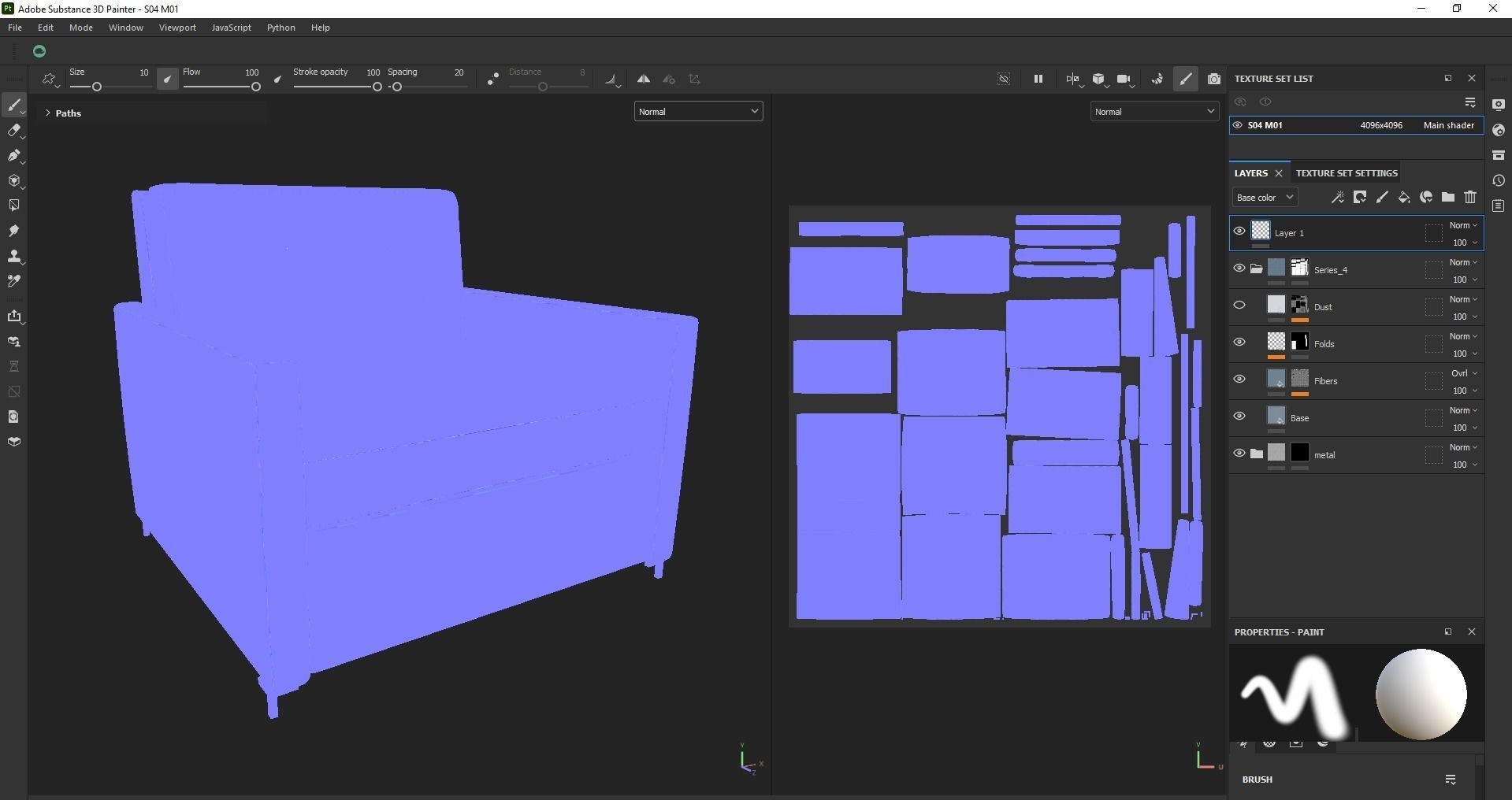 Simple classic modern modular sleeper sofa Low-poly 3D model_21