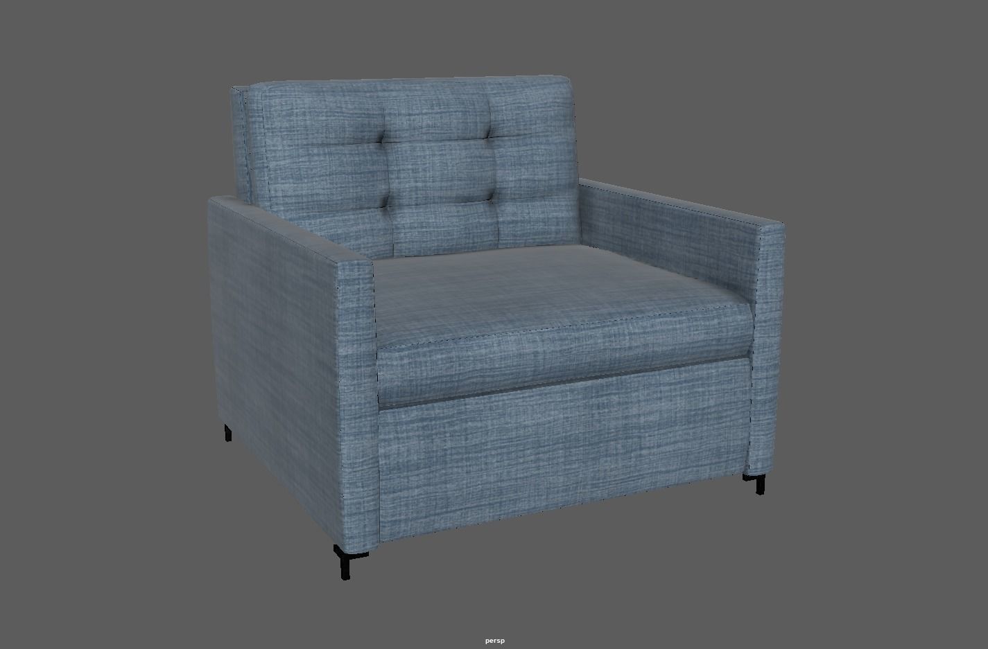 Simple classic modern modular sleeper sofa Low-poly 3D model_7