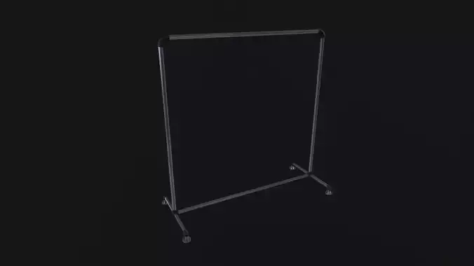 Single bar clothing rack Low-poly 3D model