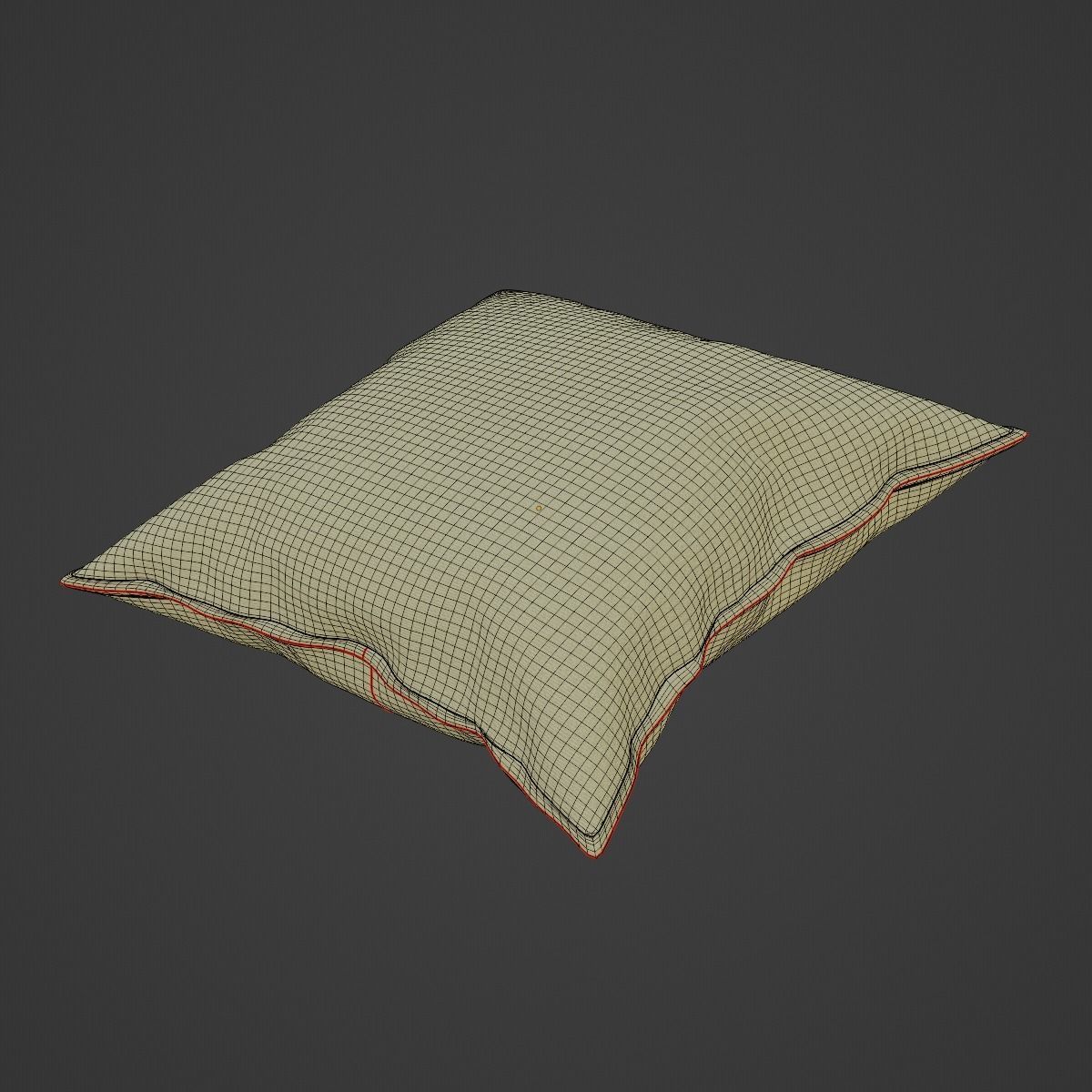 Fabric Pillow Low-poly 3D model_15