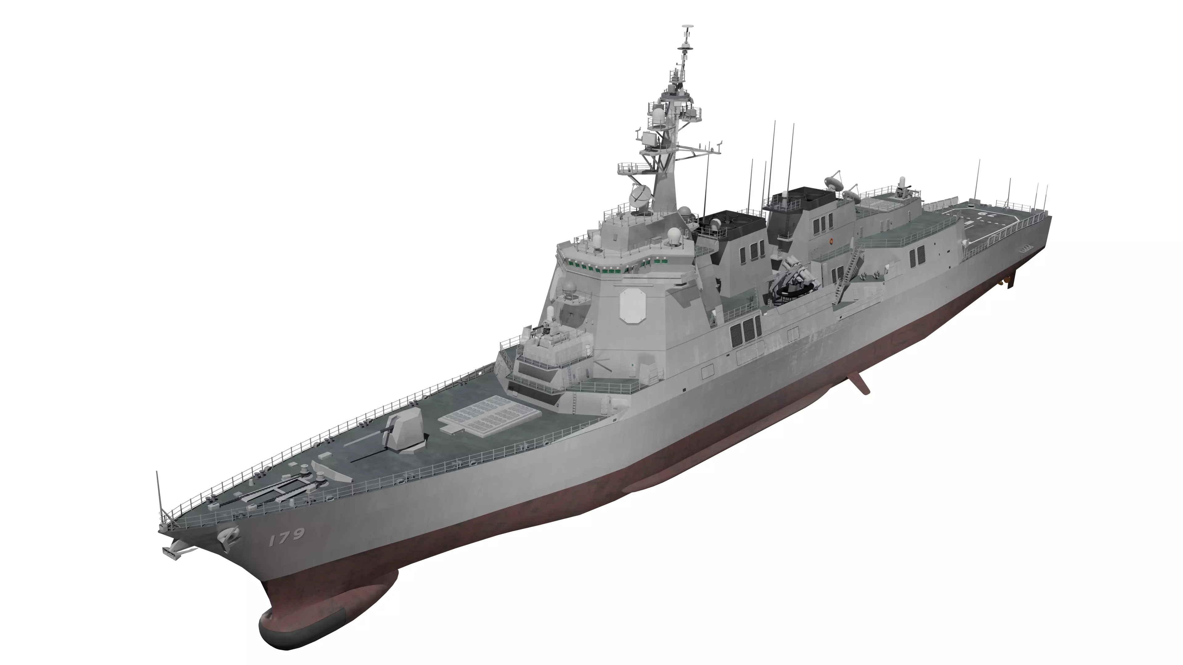 JMSDF Maya class guilded missile destroyer Low-poly 3D model