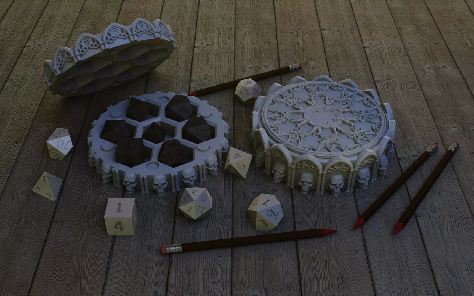 Gothic Dice Holder 3D print model_0