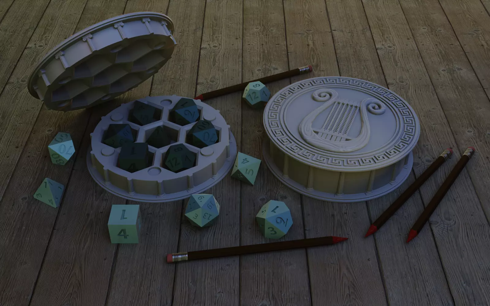 Greek dice holder 3D print model_0