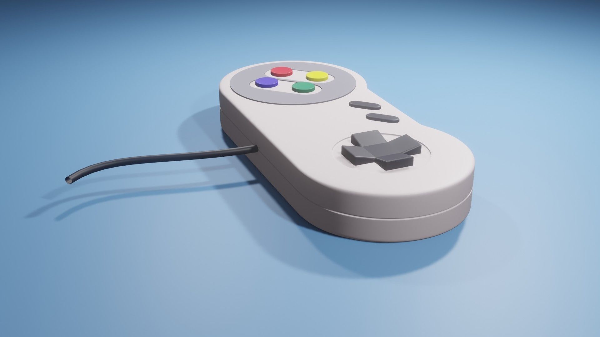 SNES Game Controller 3D model_3
