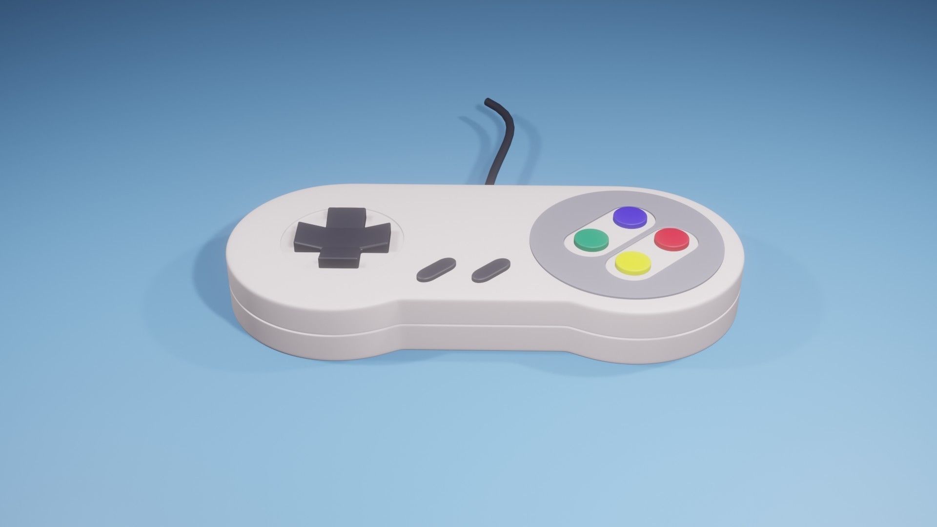 SNES Game Controller 3D model_2