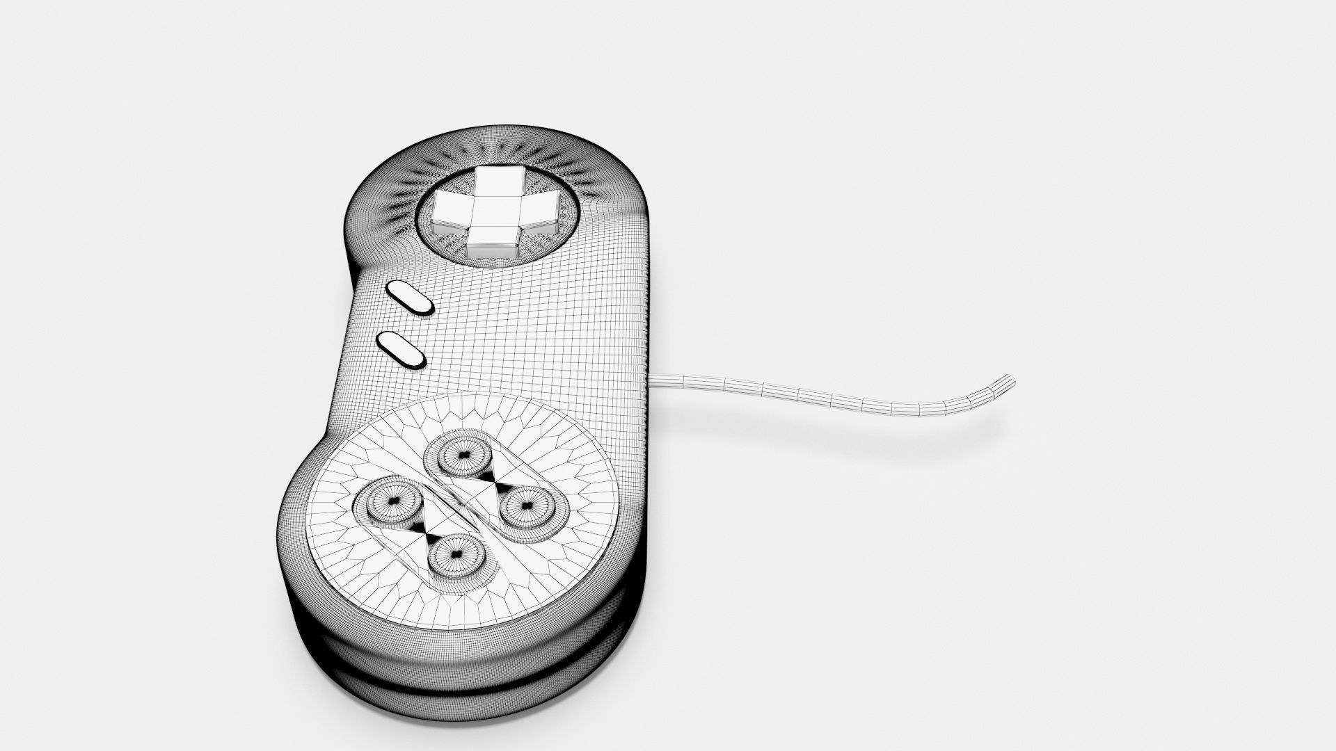 SNES Game Controller 3D model_6