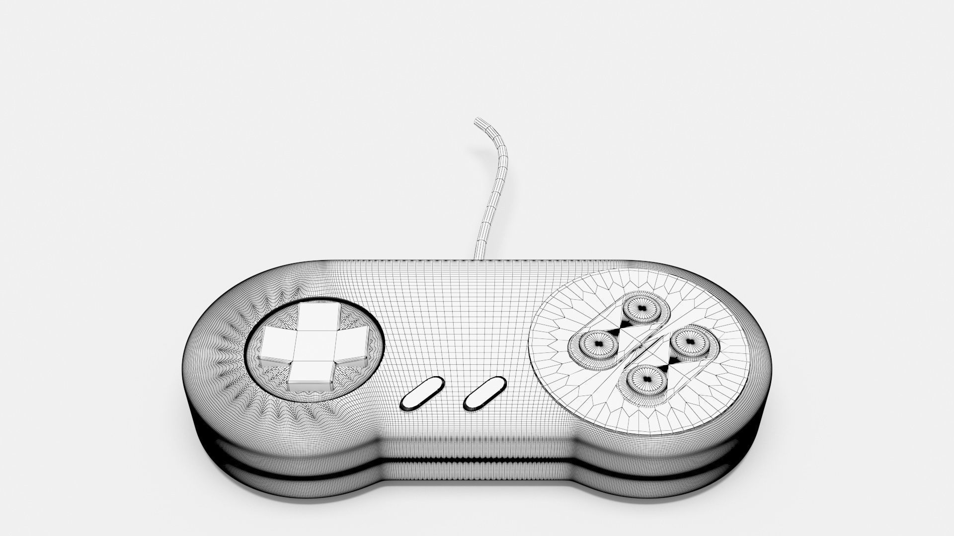 SNES Game Controller 3D model_5
