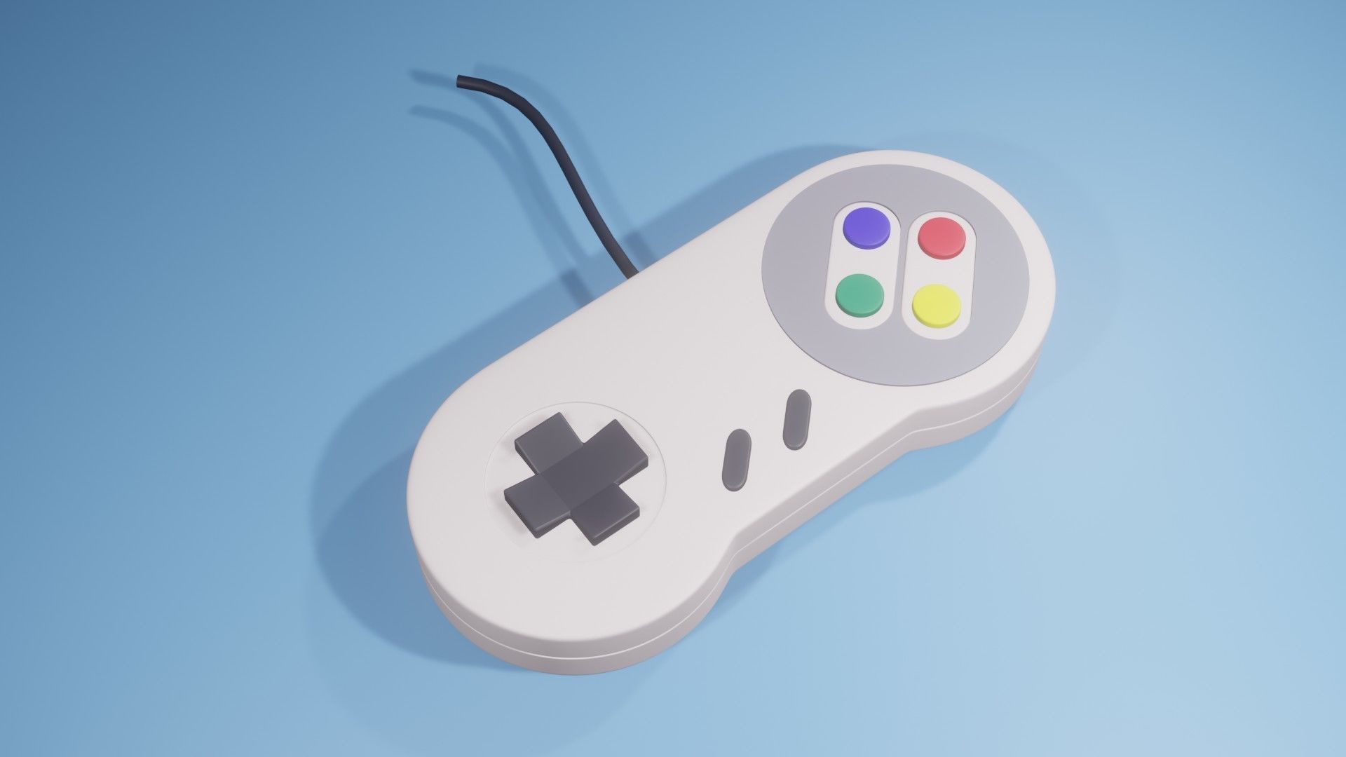 SNES Game Controller 3D model_1