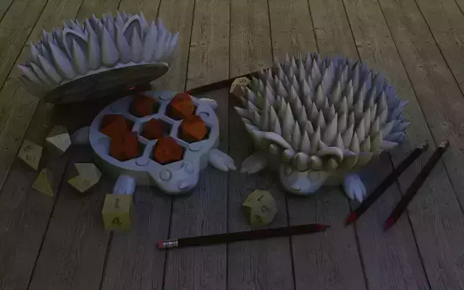 Hedgehog dice holder 3D print model