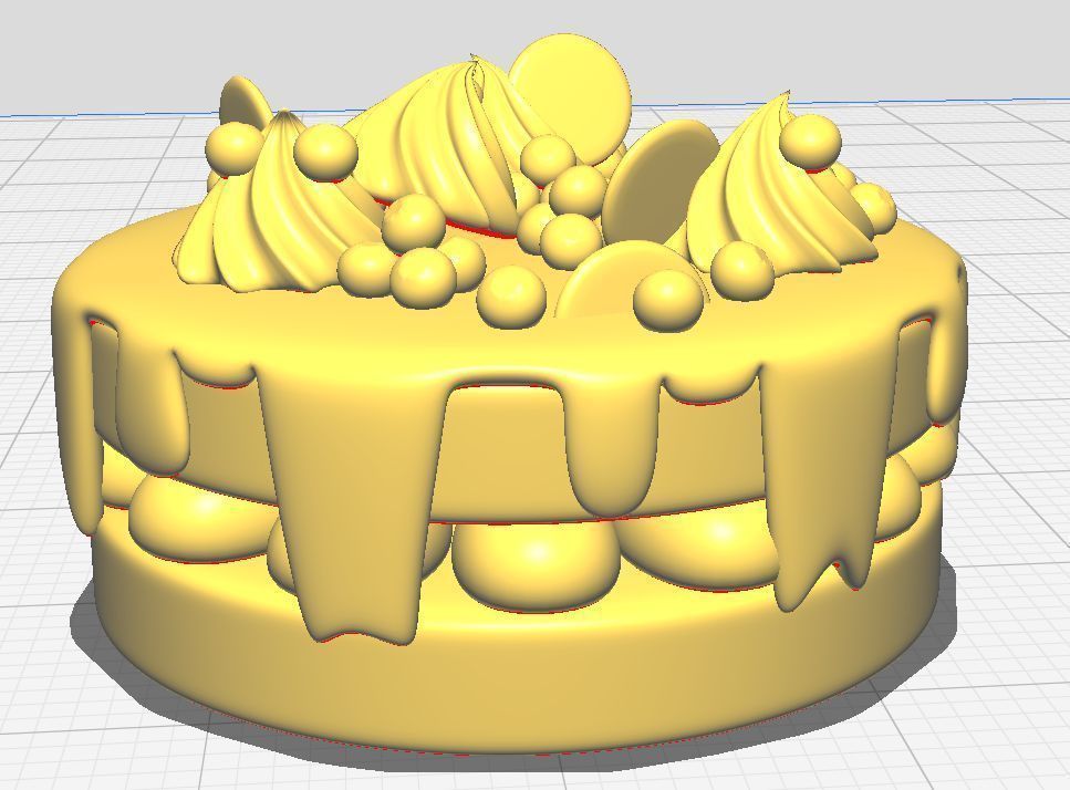 Choclate cake with cream and blueberry 3D model for 3D print 3D print model_19