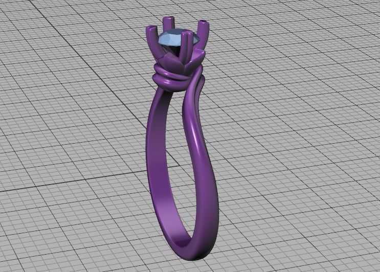 Bypass Solitaire Promise ring 30 pointer Engagement Ring 3Dmodel 3D print model_36