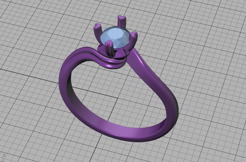 Bypass Solitaire Promise ring 30 pointer Engagement Ring 3Dmodel 3D print model_42