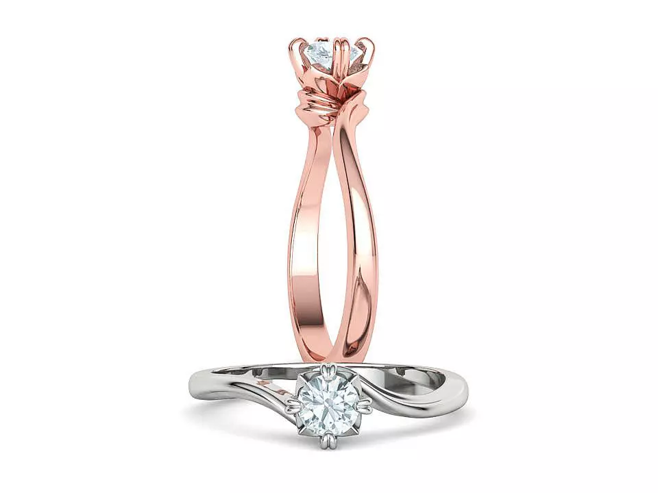 Bypass Solitaire Promise ring 30 pointer Engagement Ring 3Dmodel 3D print model_0