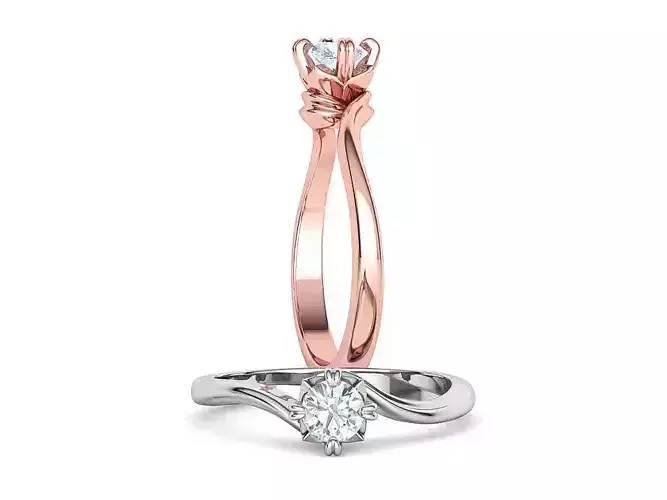 Bypass Solitaire Promise ring 30 pointer Engagement Ring 3Dmodel 3D print model