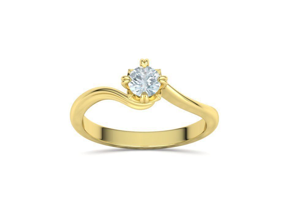 Bypass Solitaire Promise ring 30 pointer Engagement Ring 3Dmodel 3D print model_13