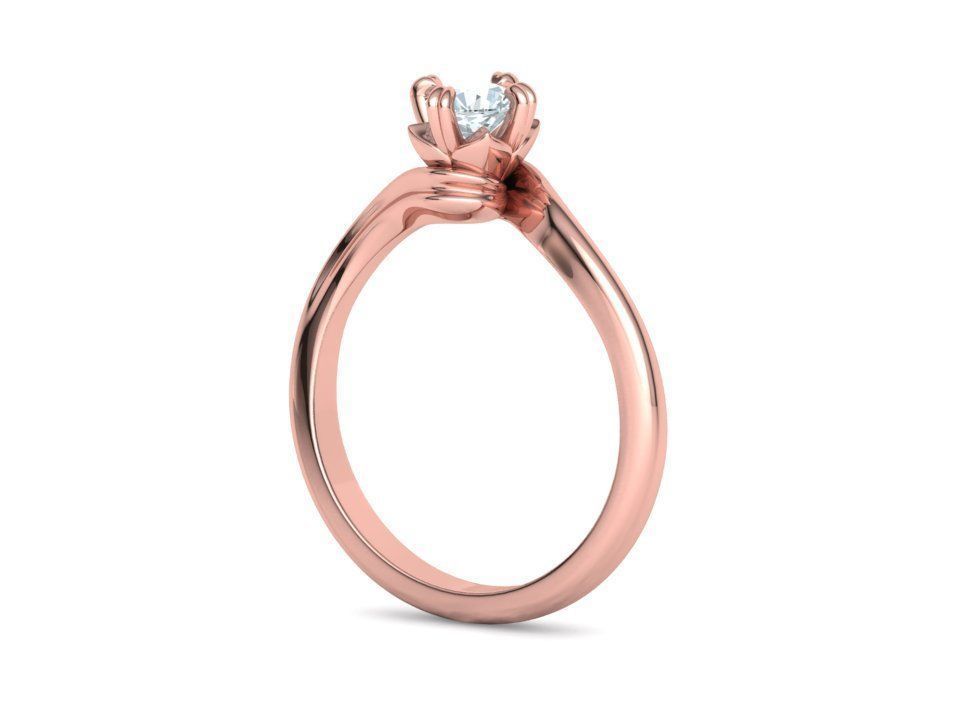 Bypass Solitaire Promise ring 30 pointer Engagement Ring 3Dmodel 3D print model_21