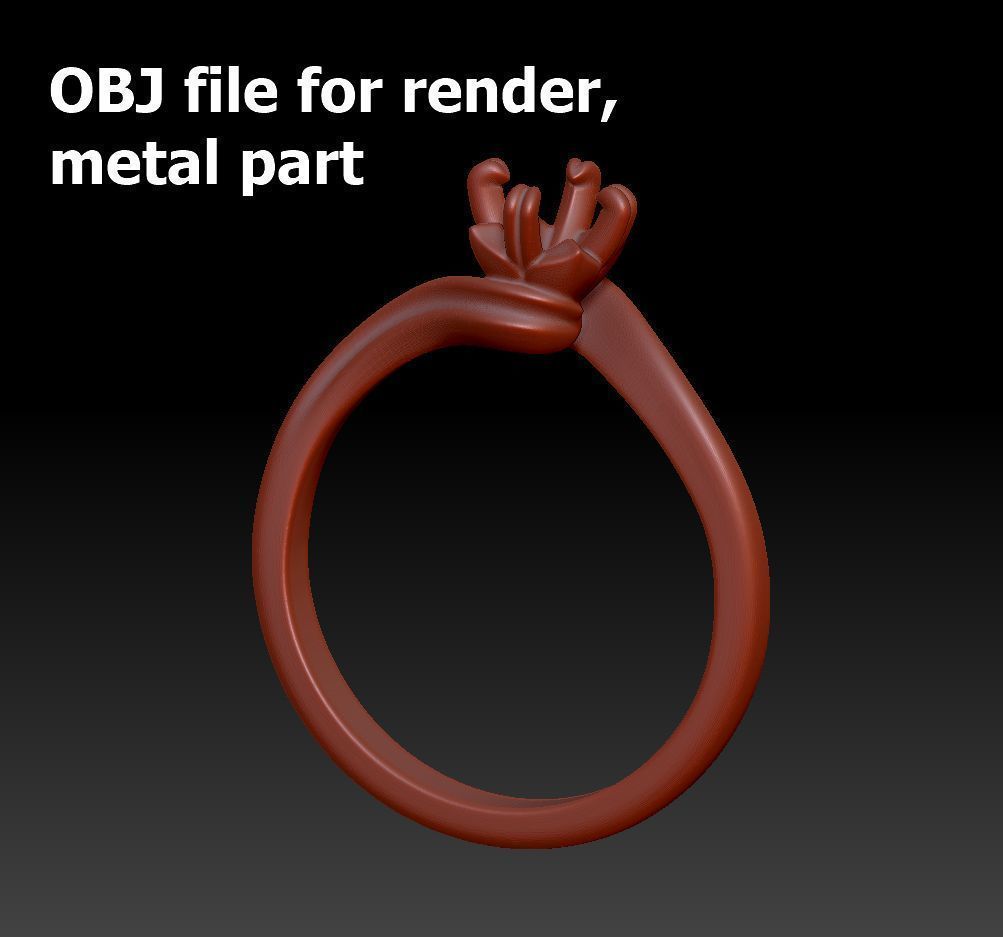 Bypass Solitaire Promise ring 30 pointer Engagement Ring 3Dmodel 3D print model_11