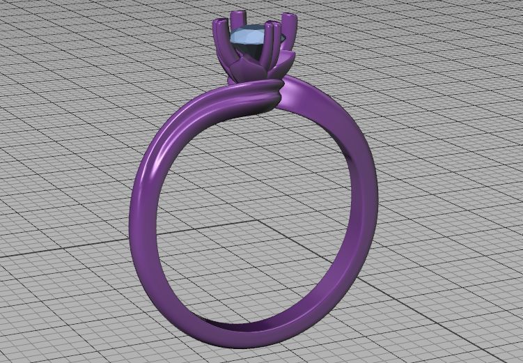 Bypass Solitaire Promise ring 30 pointer Engagement Ring 3Dmodel 3D print model_34