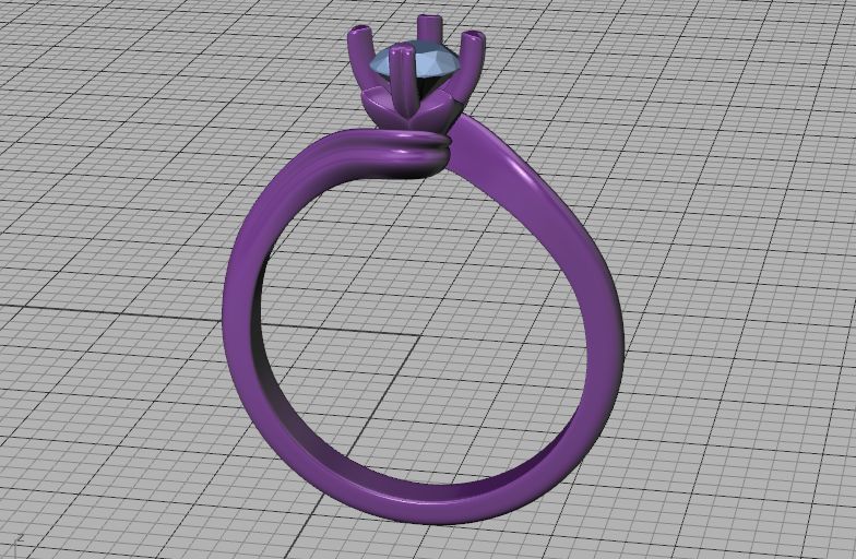 Bypass Solitaire Promise ring 30 pointer Engagement Ring 3Dmodel 3D print model_37
