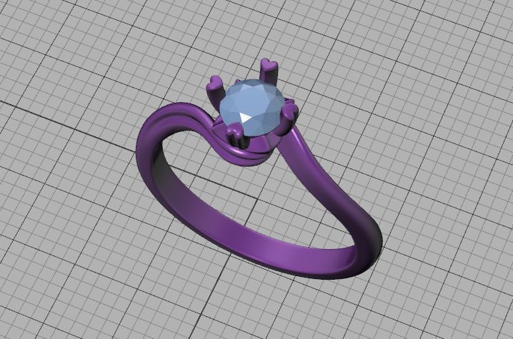 Bypass Solitaire Promise ring 30 pointer Engagement Ring 3Dmodel 3D print model_35