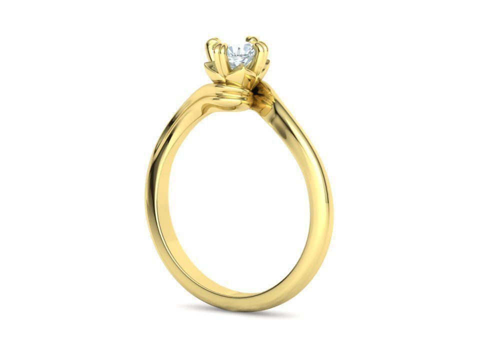 Bypass Solitaire Promise ring 30 pointer Engagement Ring 3Dmodel 3D print model_22
