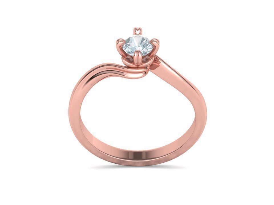 Bypass Solitaire Promise ring 30 pointer Engagement Ring 3Dmodel 3D print model_15