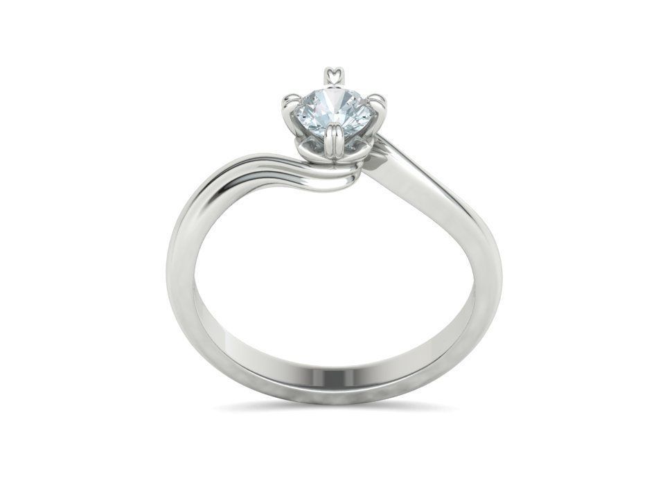 Bypass Solitaire Promise ring 30 pointer Engagement Ring 3Dmodel 3D print model_17